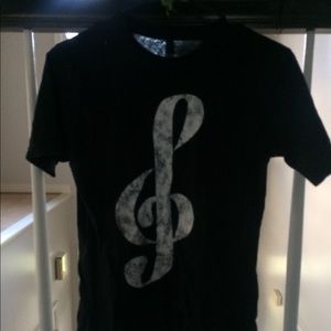 Distressed Treble Clef Graphic Shirt